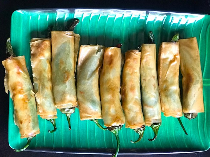Stuffed Pepper Spring Rolls made at home
