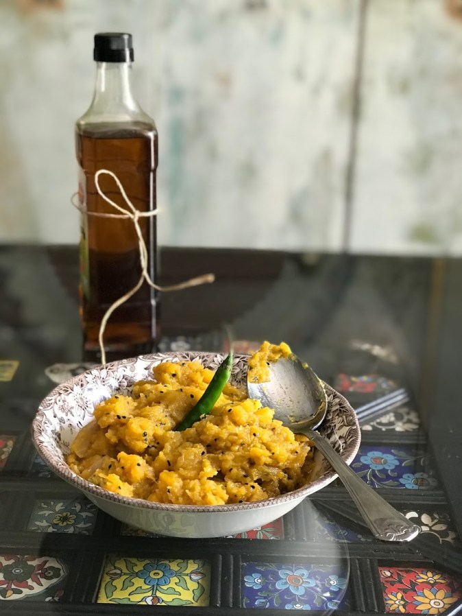 Kumro Bhaate or Bengali style Mashed Pumpkin 