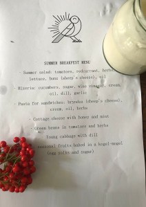 Summer Breakfast Menu at Katarzyna Pilitowska's apartment