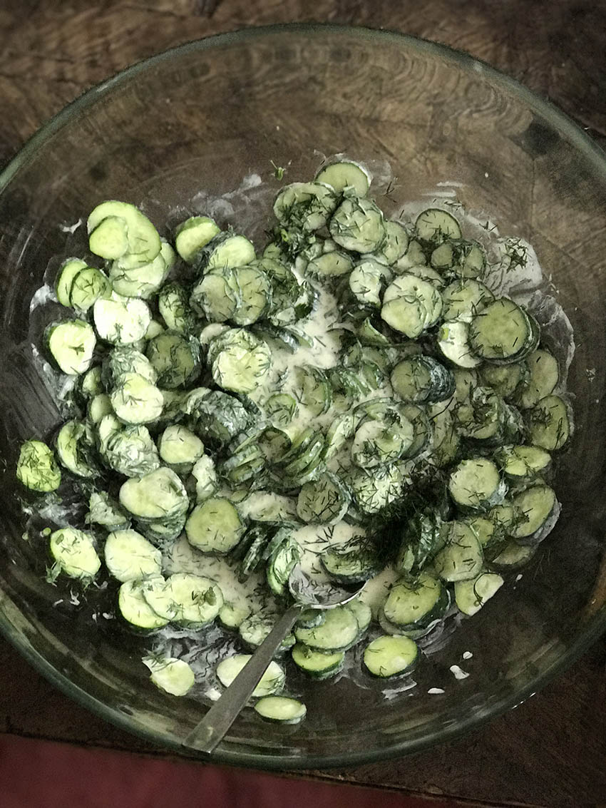 Mizeria: a Polish salad made with cucumbers