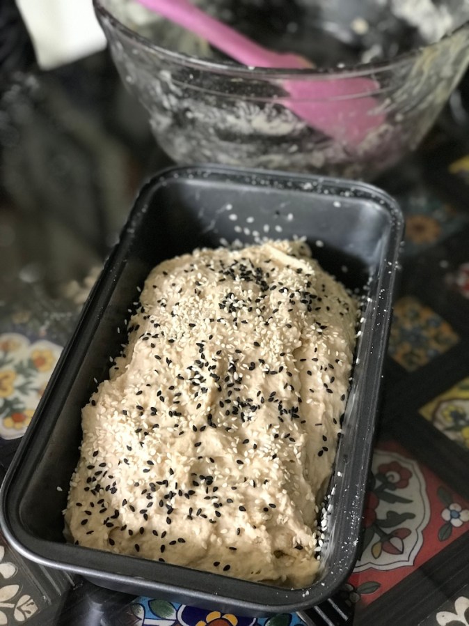 Homemade atta bread with sesame