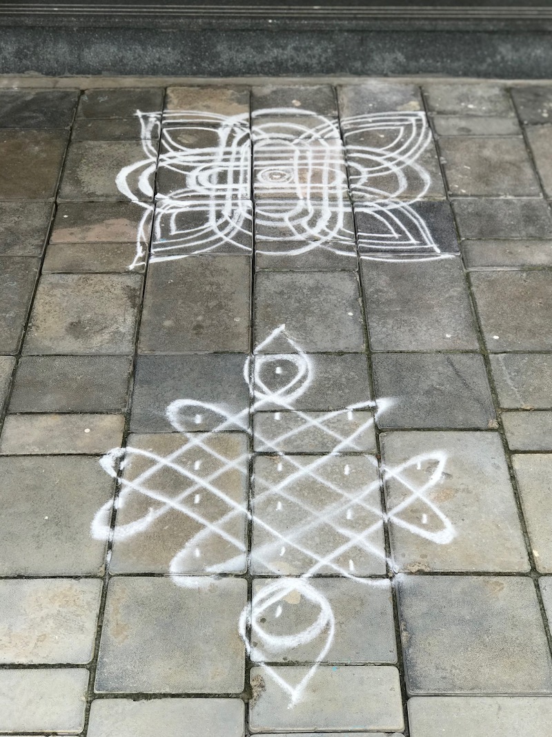 Traditional Kolam design for Pongal