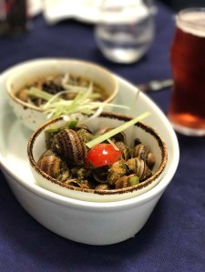 Snails in The King's Own Band Club Bar and Restaurant
