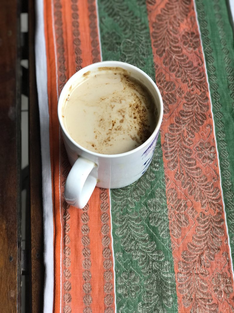 Tea on Tricoloured dupatta